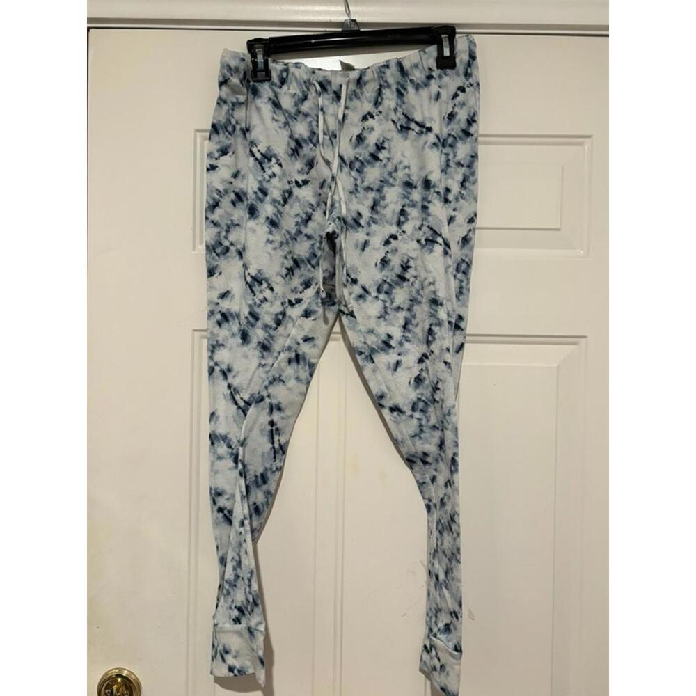 Women's sz M Lucky Brand blue tie dye jogger pants‎ elastic waist #1302